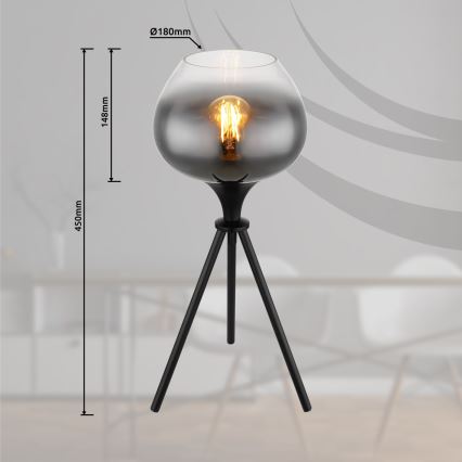 Globo - Stolní lampa 1xE27/40W/230V černá