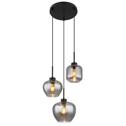 Globo - Lustr na lanku 3xE27/40W/230V černá