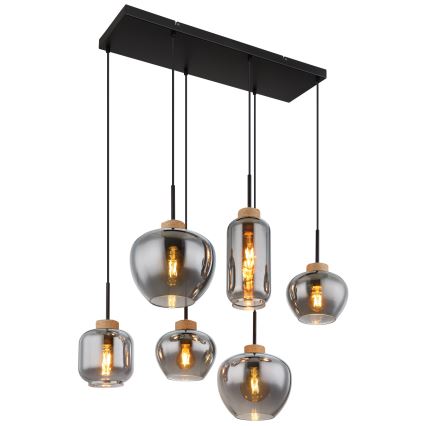Globo - Lustr na lanku 6xE27/40W/230V černá