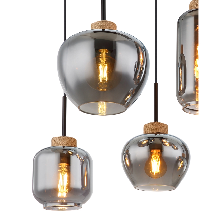 Globo - Lustr na lanku 6xE27/40W/230V černá