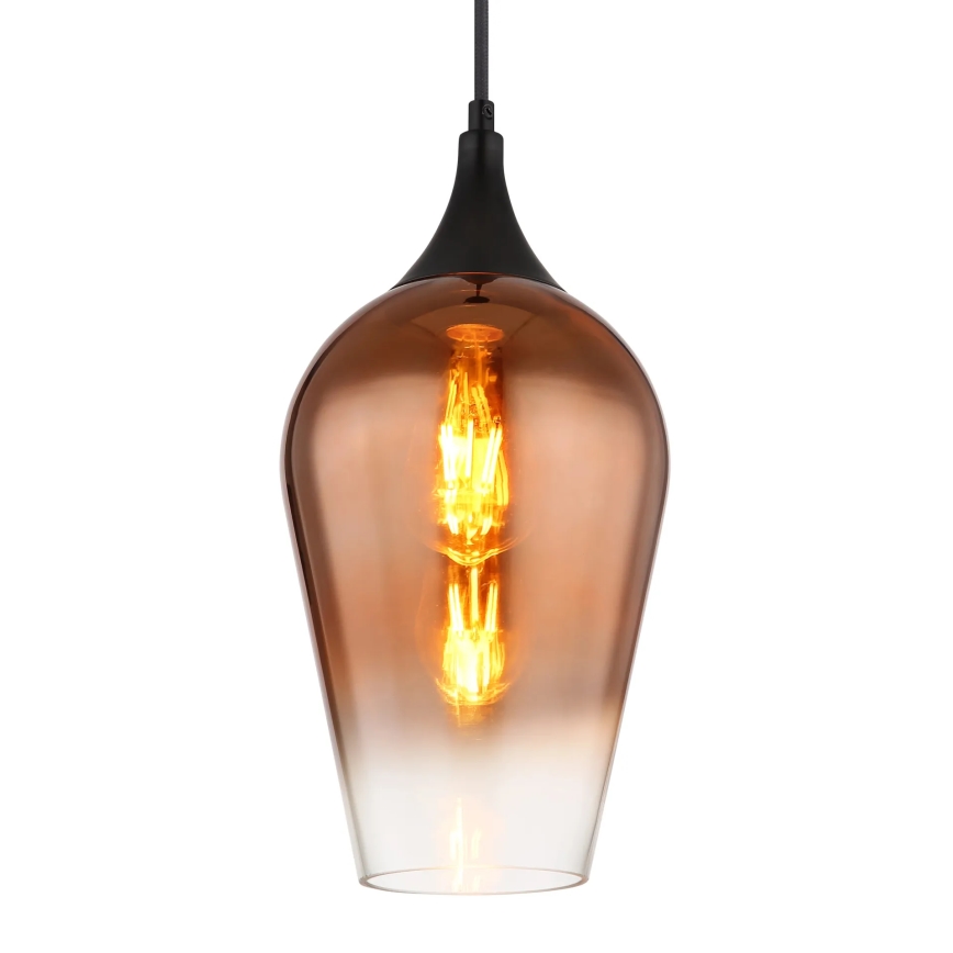 Globo - Lustr na lanku 1xE27/60W/230V pr. 18 cm měděná