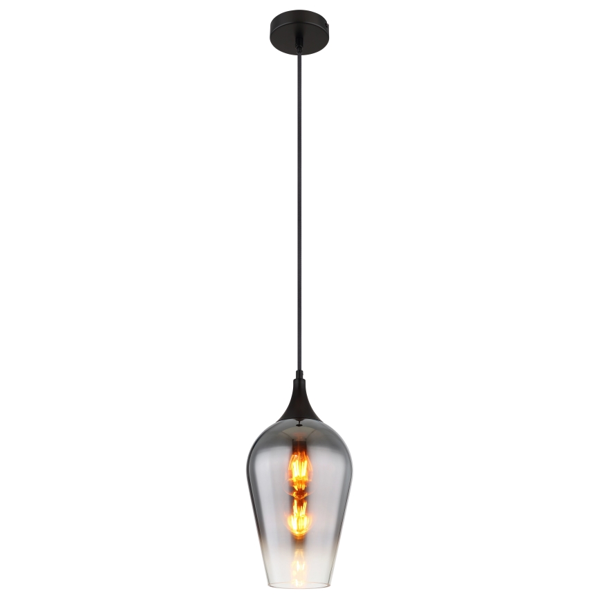 Globo - Lustr na lanku 1xE27/60W/230V pr. 18 cm černá