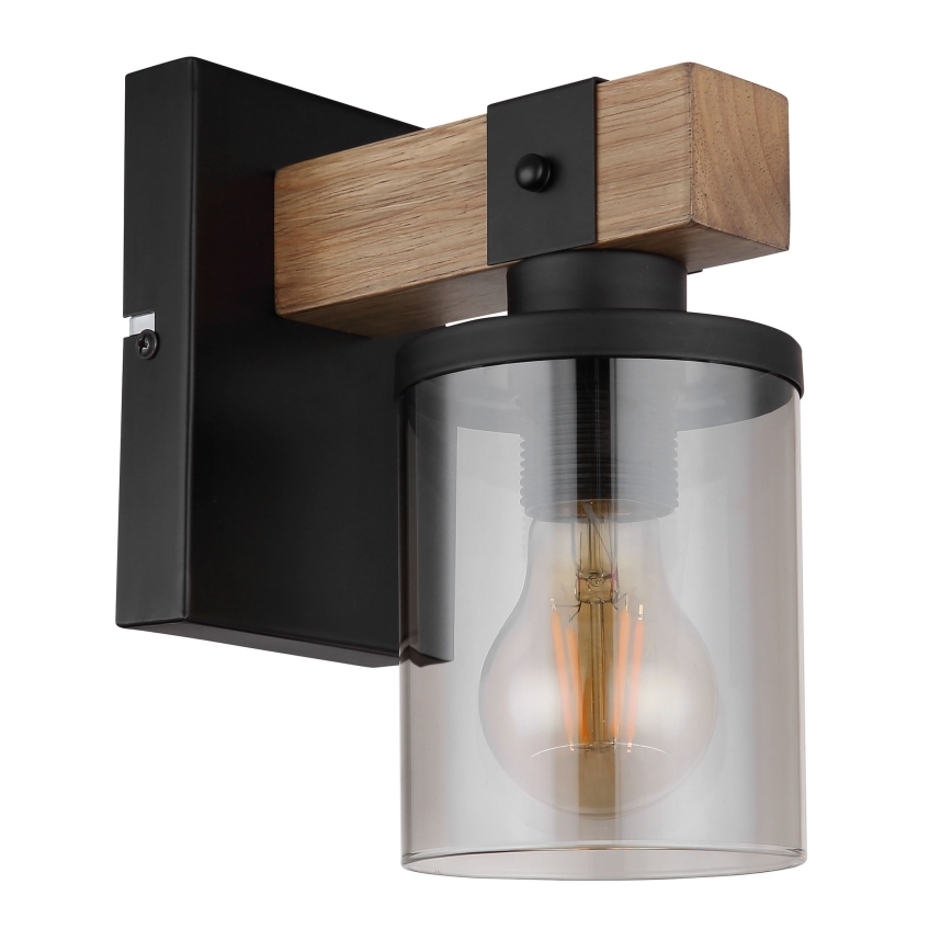 Globo - Nástěnná lampa 1xE27/60W/230V dub/kouřová