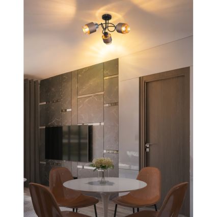 Globo - Přisazený lustr 3xE27/40W/230V černá/bronzová