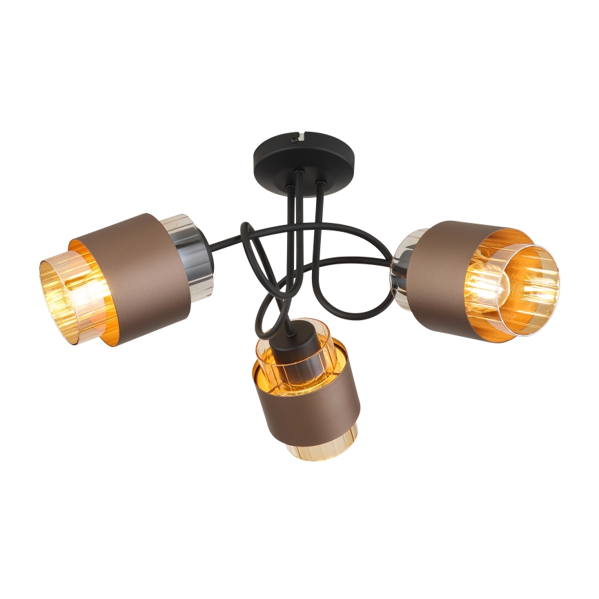 Globo - Přisazený lustr 3xE27/40W/230V černá/bronzová