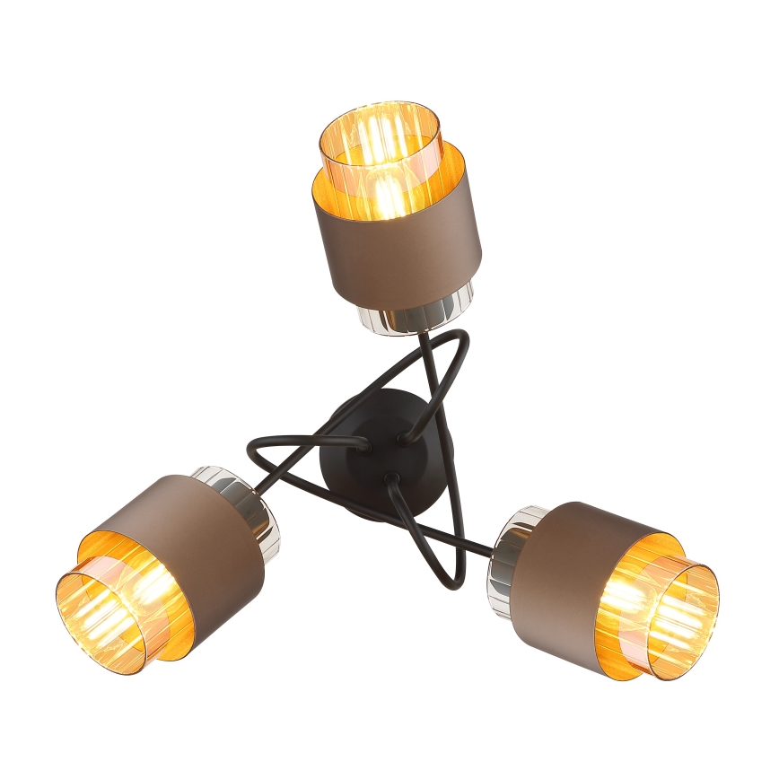 Globo - Přisazený lustr 3xE27/40W/230V černá/bronzová