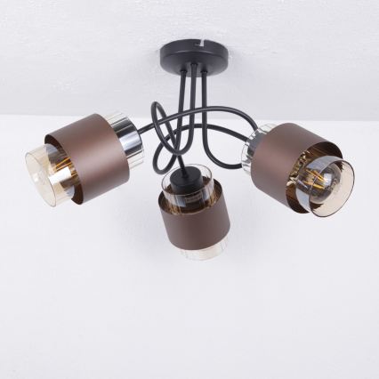 Globo - Přisazený lustr 3xE27/40W/230V černá/bronzová