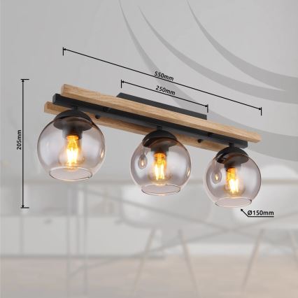 Globo - Přisazený lustr 3xE27/25W/230V
