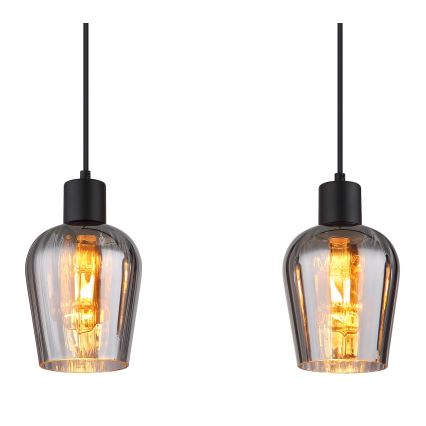 Globo - Lustr na lanku 4xE27/40W/230V černá