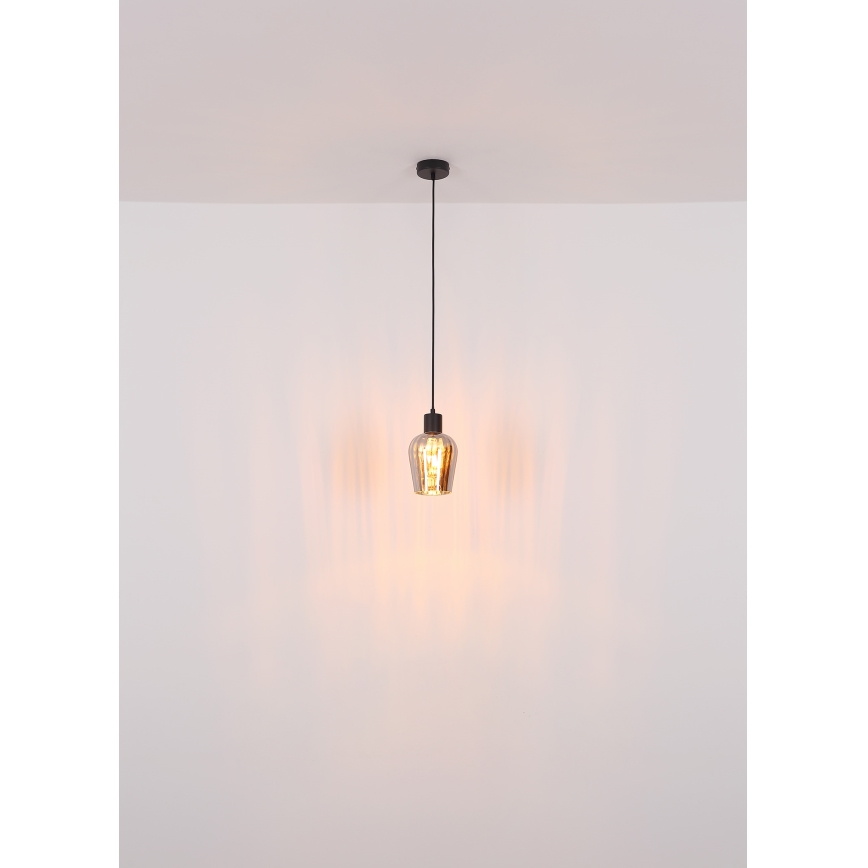 Globo - Lustr na lanku 1xE27/40W/230V pr. 13,5 cm černá