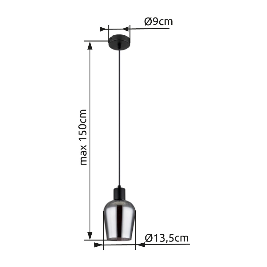 Globo - Lustr na lanku 1xE27/40W/230V pr. 13,5 cm černá