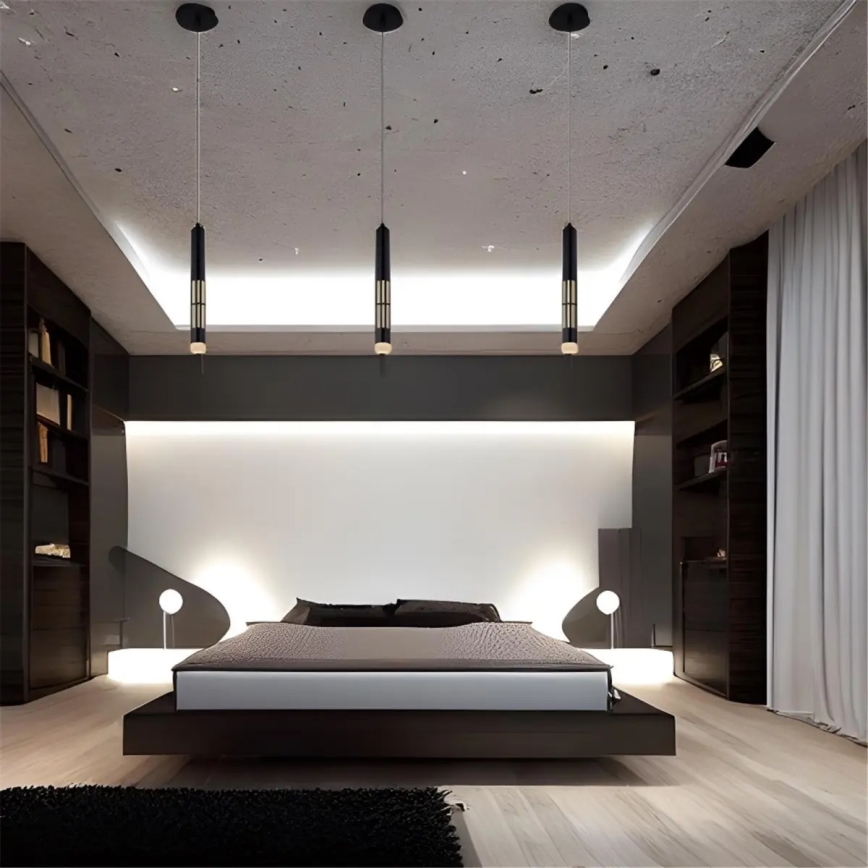 Globo - LED Lustr na lanku LED/12W/230V 3000K černá