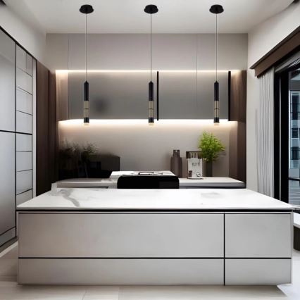 Globo - LED Lustr na lanku LED/12W/230V 3000K černá