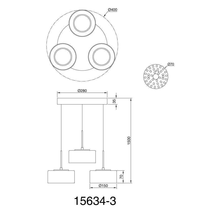 Globo - LED Lustr na lanku 3xLED/8W/230V