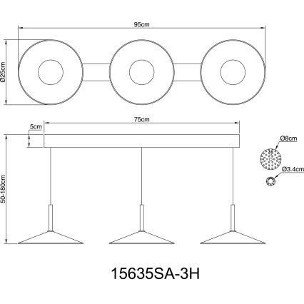 Globo - LED Lustr na lanku LED/24W/230V 4000K krémová