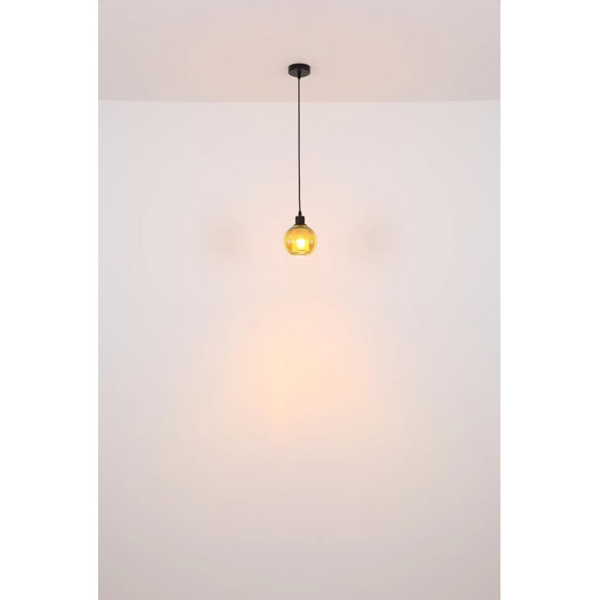 Globo - Lustr na lanku 1xE27/25W/230V pr. 15 cm měď