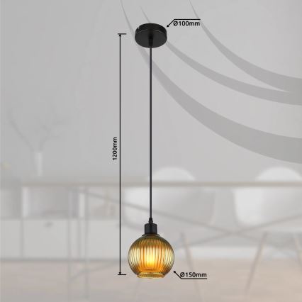Globo - Lustr na lanku 1xE27/25W/230V pr. 15 cm zelená