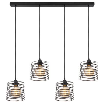 Globo 15640-4H - Lustr na lanku TILLY 4xE27/60W/230V černá