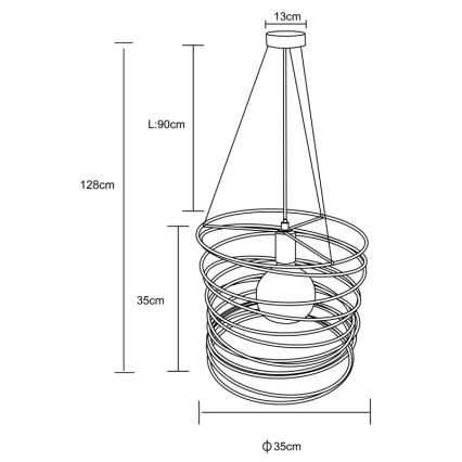Globo 15640H - Lustr na lanku TILLY 1xE27/60W/230V černá