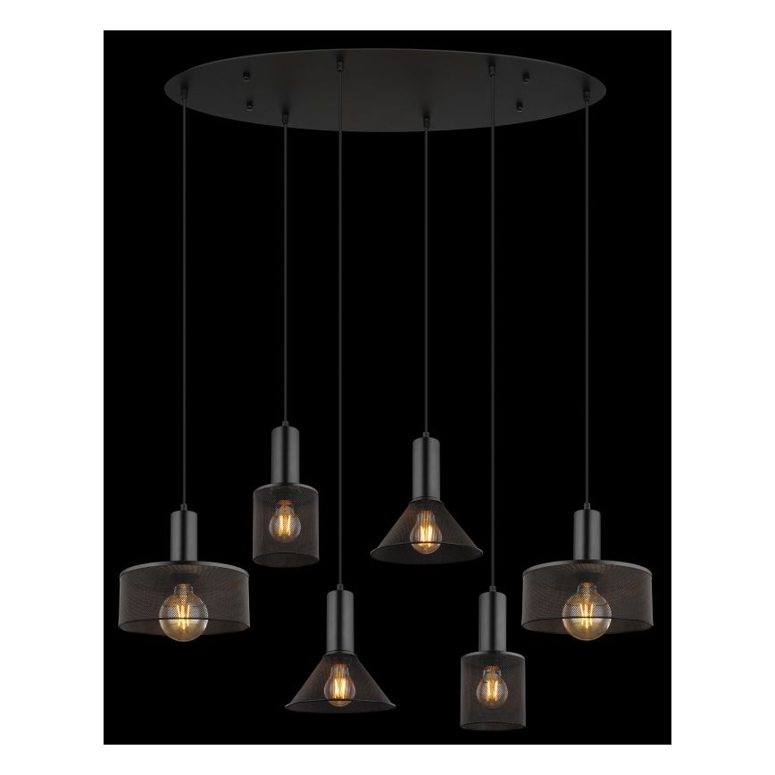 Globo 15648-6H - Lustr na lanku JEDD 6xE27/60W/230V černá