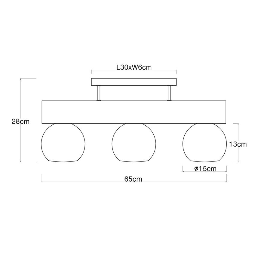 Globo - Lustr přisazený 3xE27/40W/230V