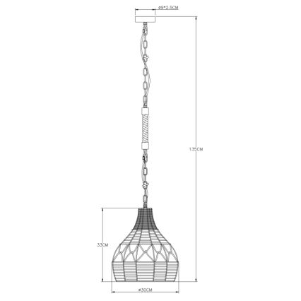 Globo - Lustr na řetězu 1xE27/60W/230V