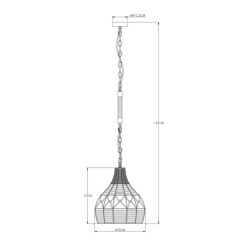 Globo - Lustr na řetězu 1xE27/60W/230V