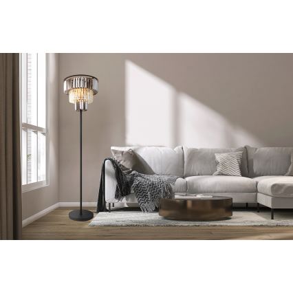 Globo - Stojací lampa 3xE27/40W/230V pr. 40 cm černá