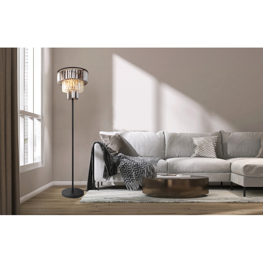 Globo - Stojací lampa 3xE27/40W/230V pr. 40 cm černá
