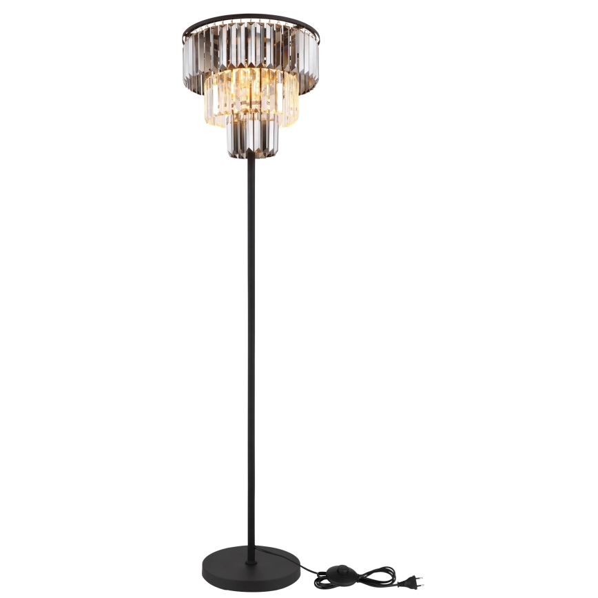 Globo - Stojací lampa 3xE27/40W/230V pr. 40 cm černá