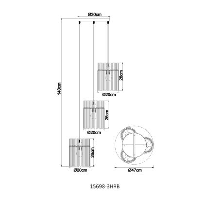 Globo - Lustr na lanku 3xE27/60W/230V