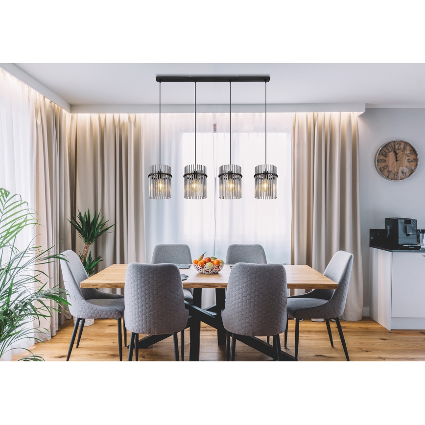 Globo - Lustr na lanku 4xE27/60W/230V černá