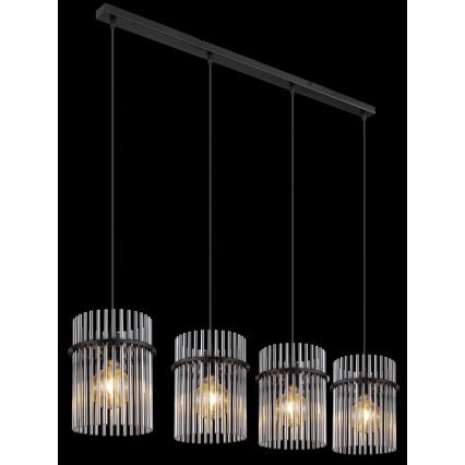 Globo - Lustr na lanku 4xE27/60W/230V černá