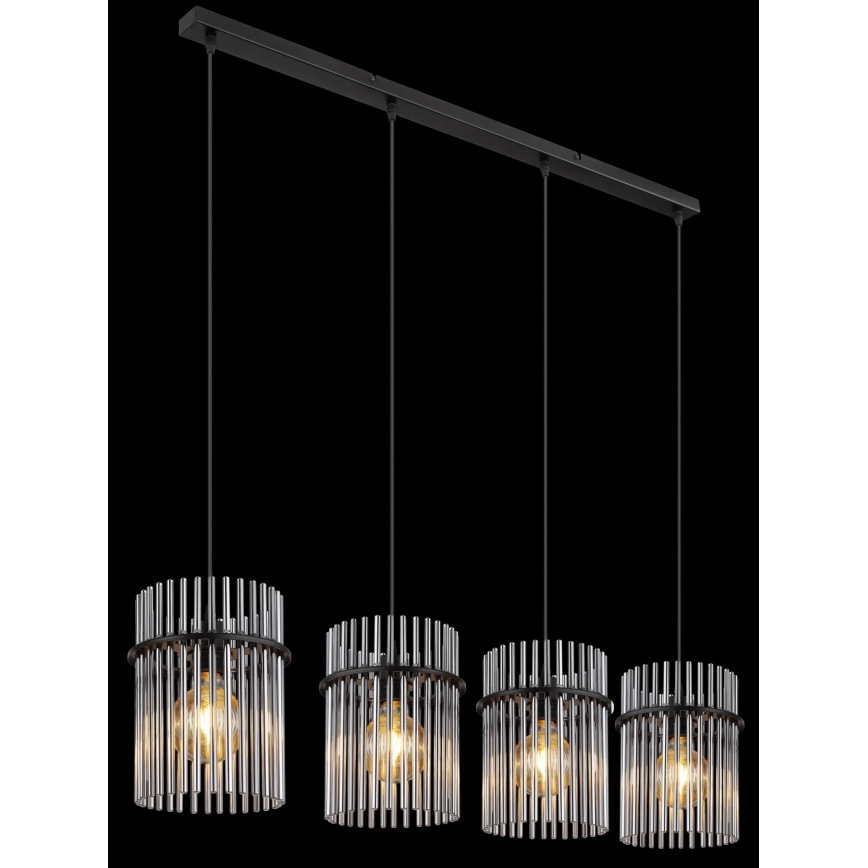 Globo - Lustr na lanku 4xE27/60W/230V černá