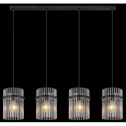 Globo - Lustr na lanku 4xE27/60W/230V černá