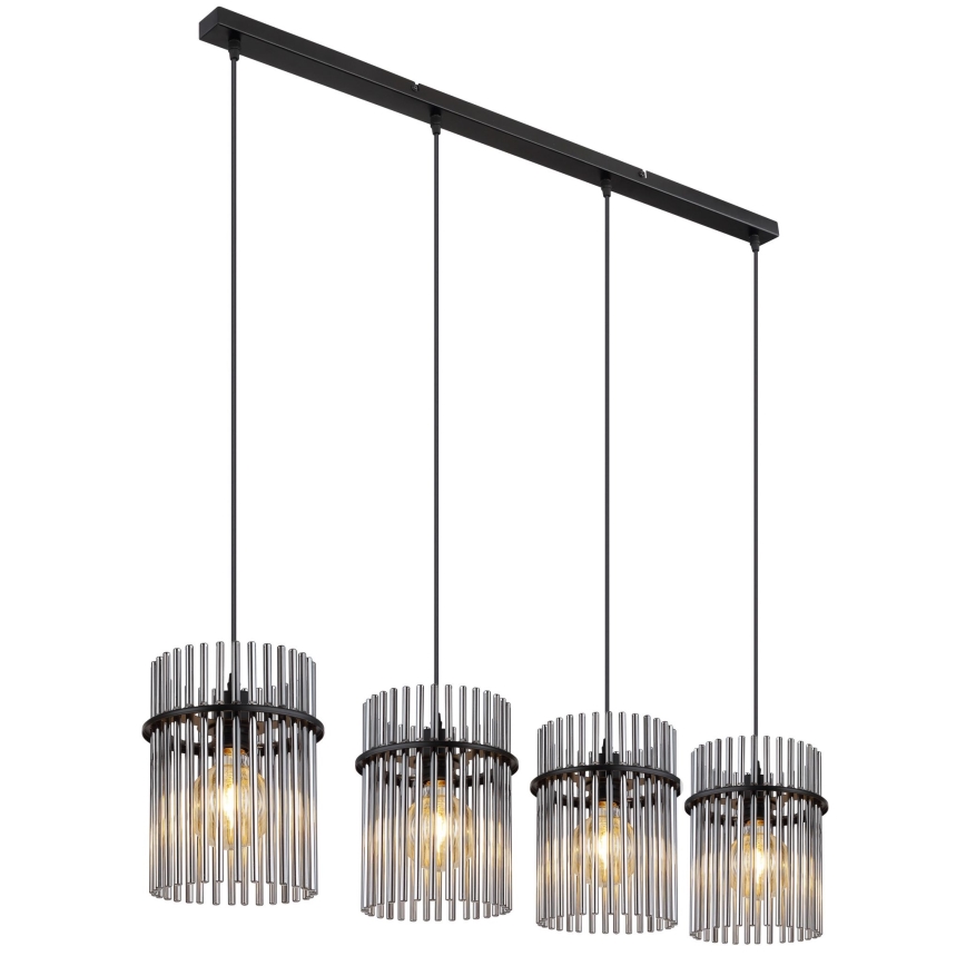 Globo - Lustr na lanku 4xE27/60W/230V černá