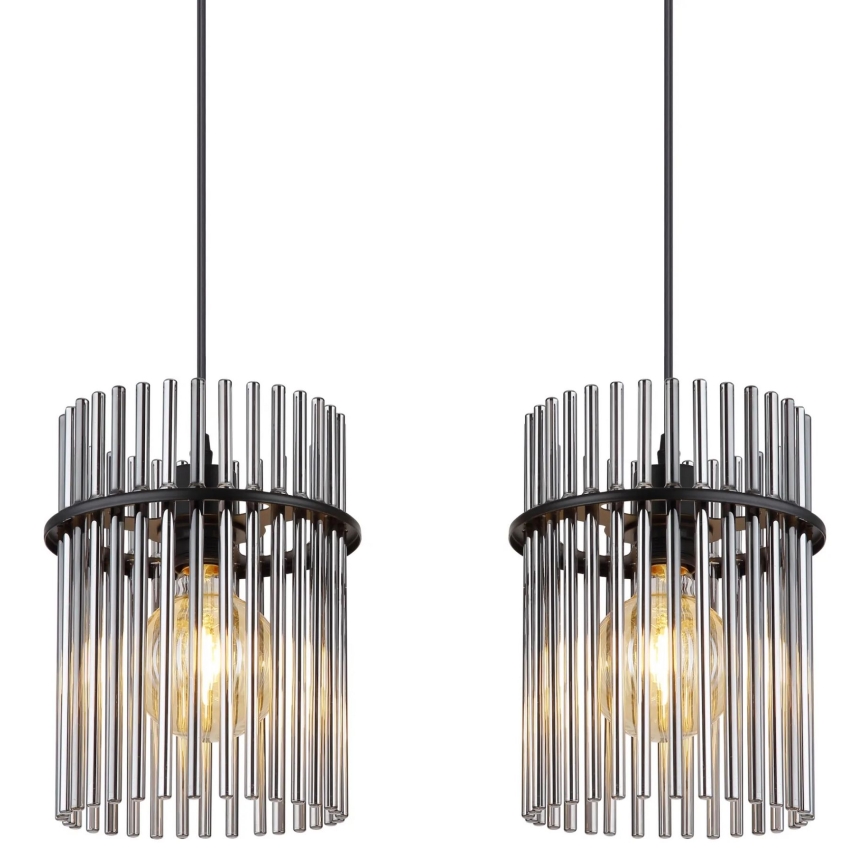 Globo - Lustr na lanku 4xE27/60W/230V černá
