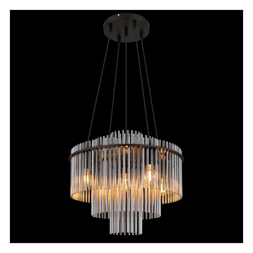 Globo - Lustr na lanku 5xE27/60W/230V černá