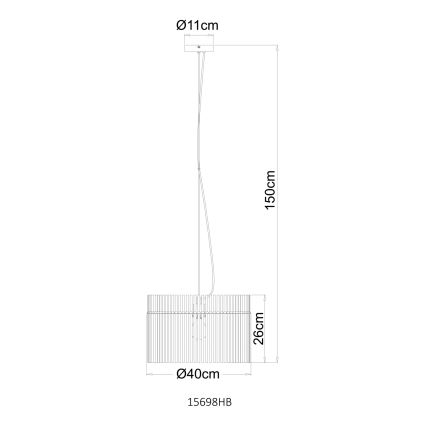 Globo - Lustr na lanku 1xE27/60W/230V pr. 40 cm krémová