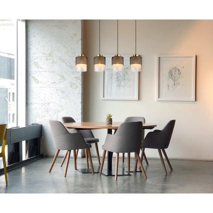 Globo - Lustr na lanku 4xE27/60W/230V černá/zlatá