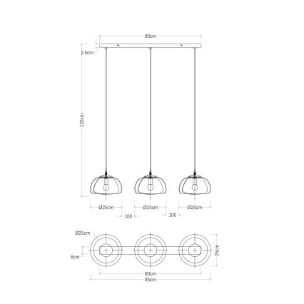 Globo - Lustr na lanku 3xE14/40W/230V