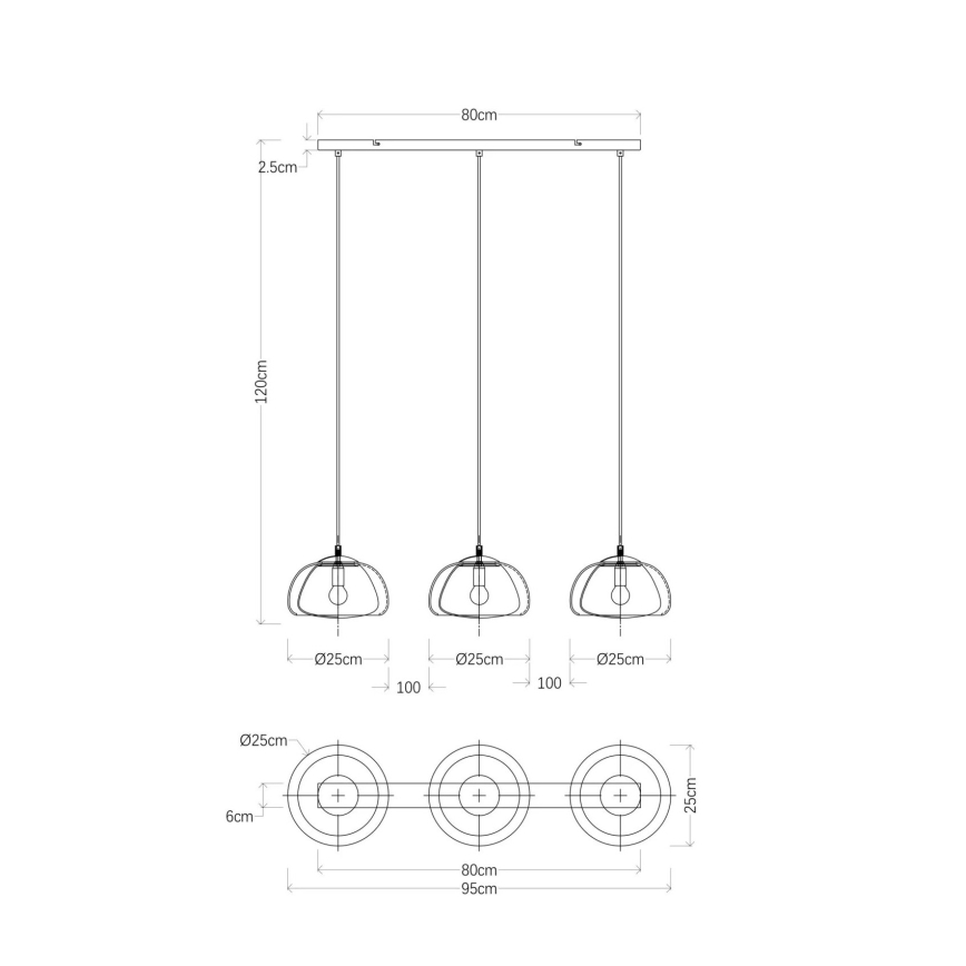 Globo - Lustr na lanku 3xE14/40W/230V