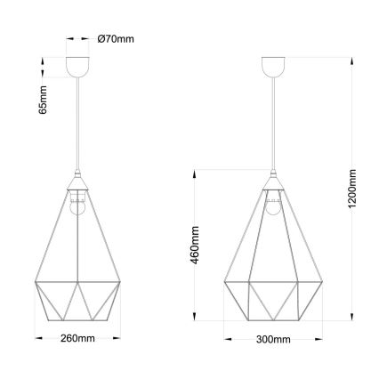 Globo - Lustr na lanku 1xE27/60W/230V pr. 30 cm