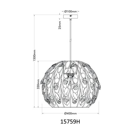 Globo - Lustr na lanku 1xE27/40W/230V pr. 40 cm