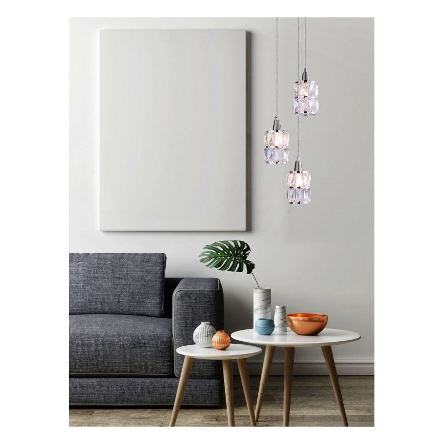 Globo - Křišťálový lustr na lanku 3xE14/40W/230V