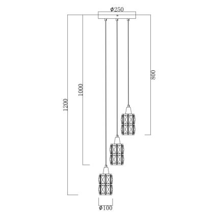 Globo - Křišťálový lustr na lanku 3xE14/40W/230V