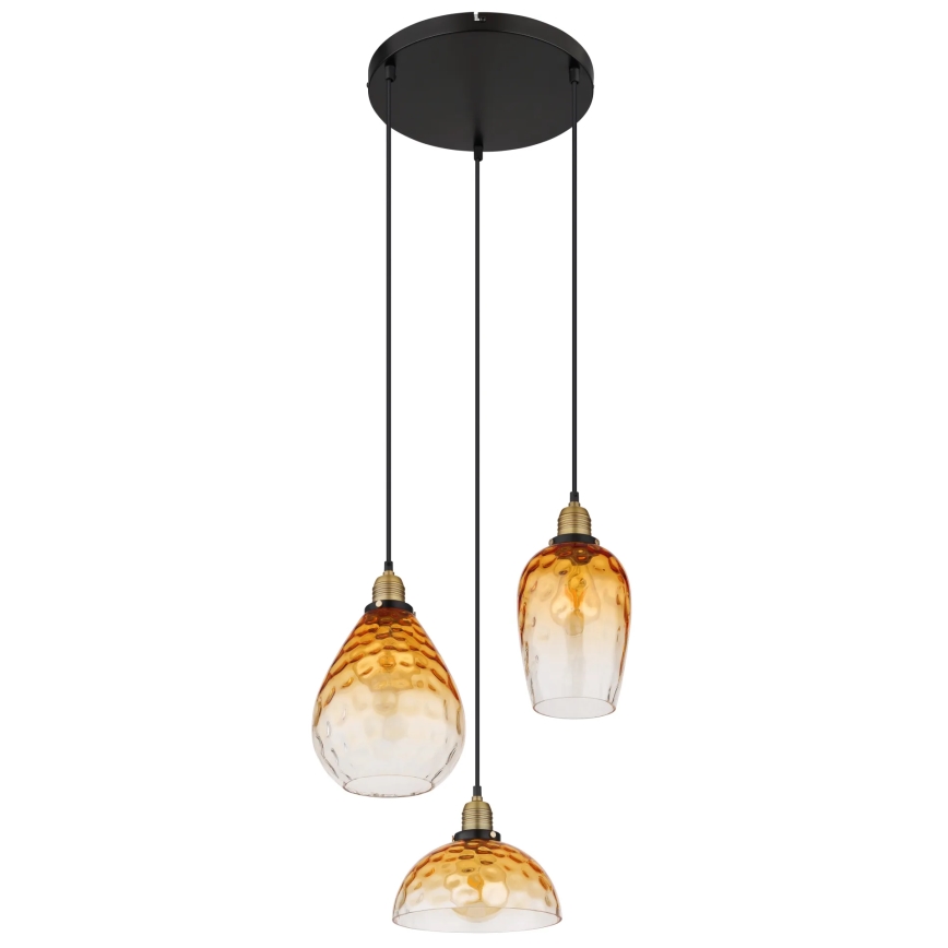 Globo - Lustr na lanku 3xE27/60W/230V pr. 46 cm oranžová