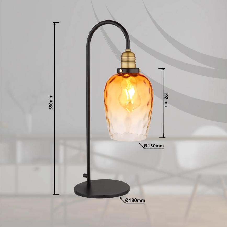 Globo - Stolní lampa 1xE27/60W/230V oranžová
