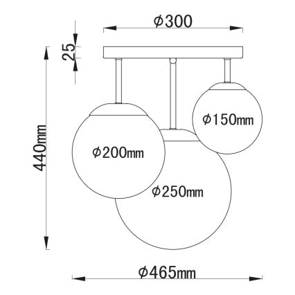 Globo - Přisazený lustr 3xE27/60W/230V