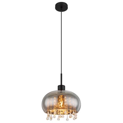 Globo - Lustr na lanku 1xE27/9W/230V pr. 28 cm černá